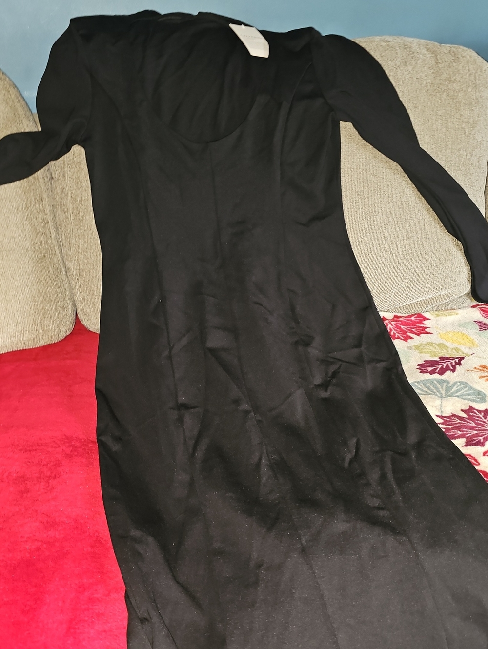 Black Scoop-Neck Long Sleeve Dress - Women's Classic Knit